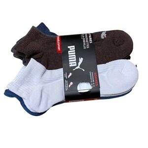 Puma Mens 6 Pair Quarter Crew Socks Arch Support Multi Color 10-13 NWT